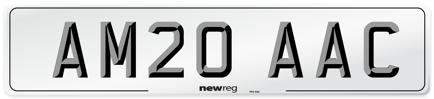 AM20 AAC Number Plate from New Reg